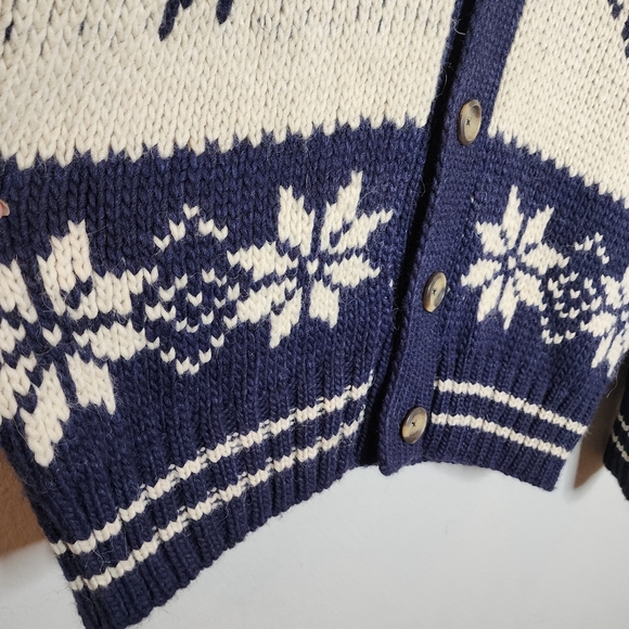 NWT Lorenzo Magni Italy Wool Alpaca Blend Chunky Knit Cardigan Deer Snowflake XL - Picture 15 of 16